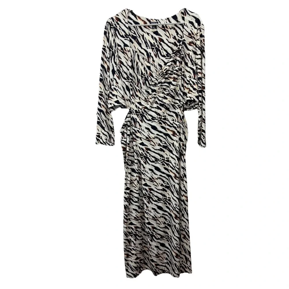 Torrid Zebra Print Cutout Stretch Knit Maxi Dress Size 3X‎